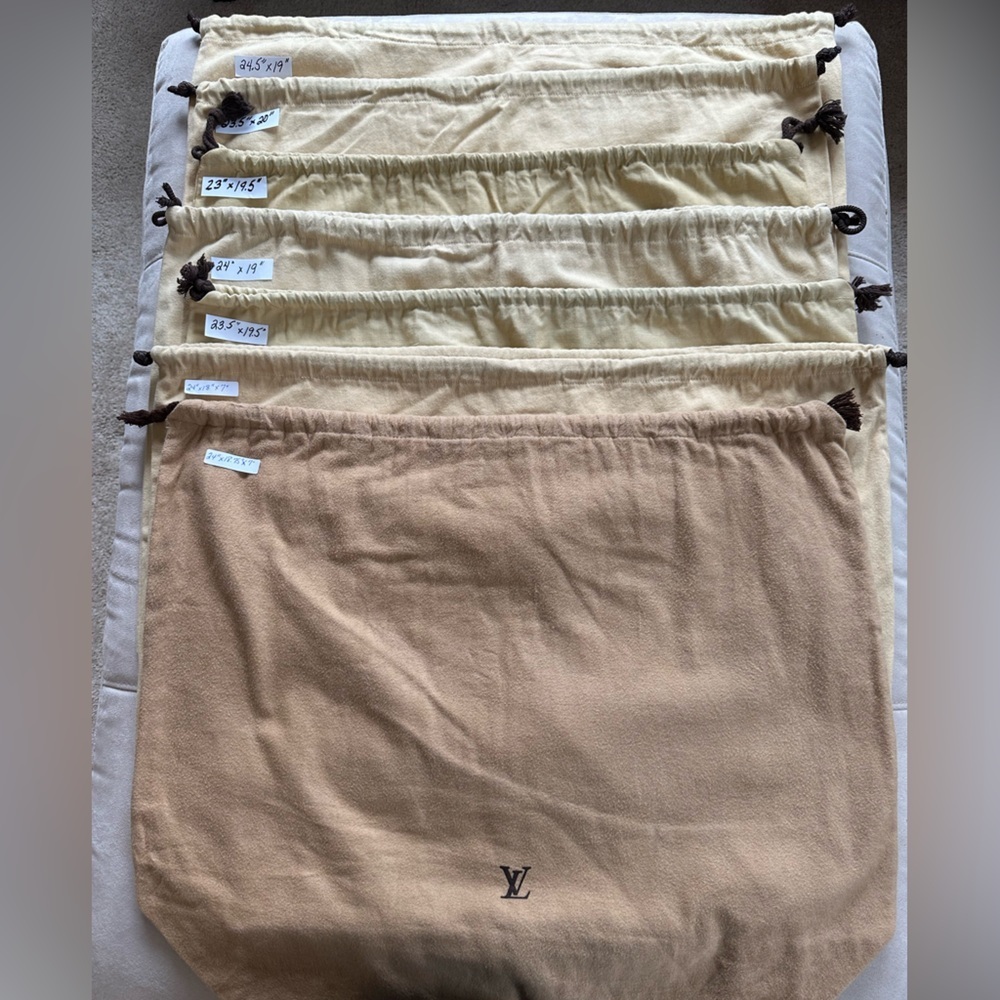 Reseller Lot Louis Vuitton Drawstring Dust Bags –Lot of 7 –Authentic Extra large